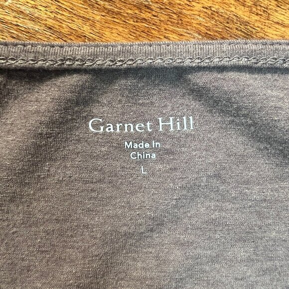 Garnet Hill Top Womens Large Taupe Dolman Lace Sleeve Organic Cotton Tencel L - Picture 8 of 10